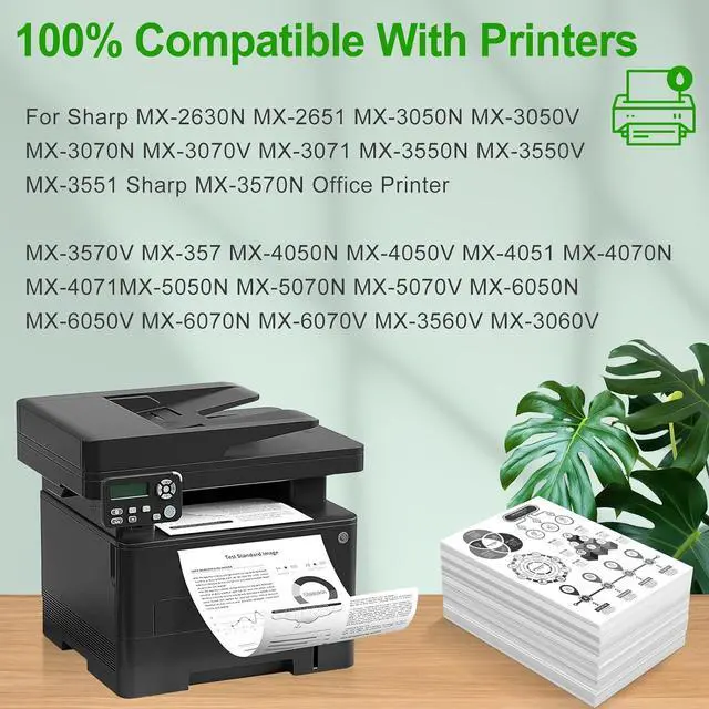 Alt view image 2 of 6 - Ennovor Compatible MX-61NT 61NTBA Toner Cartridge Replacement Black for Sharp MX-2651 MX-3051 MX-3071 MX-3551 MX-3571 MX-4051 MX-4071 Printer (2-Pack Black)