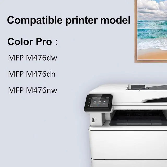 Alt view image 4 of 6 - Ennovor 312A High Yield Toner Cartridge Set (5-Pack, Black/Cyan/Yellow/Magenta) - CF380A CF381A CF382A CF383A Toner Cartridge Replacement for HP Color Pro MFP M476dw M476dn M476nw Printer
