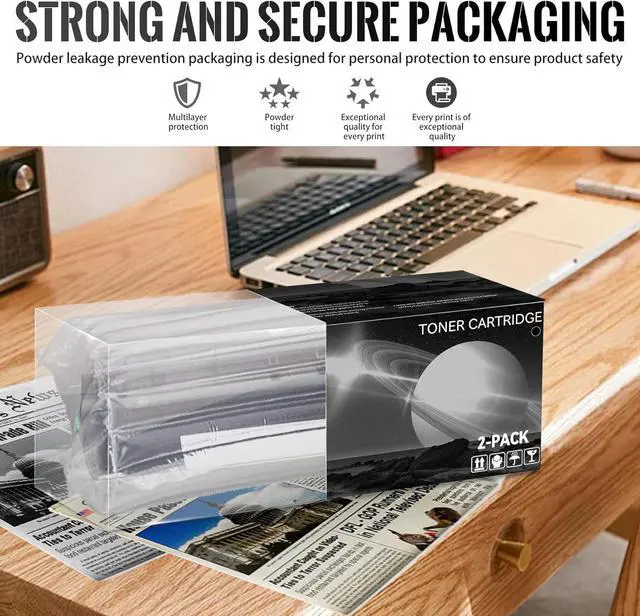 Alt view image 6 of 6 - Ennovor 2 PK 80X|CF280XD Black Toner Cartridge 7,500 Pages High-Yield Compatible, 80X|CF280XD, Replacement for HP M401n M401dw M401dne M401dn M425dn Printer