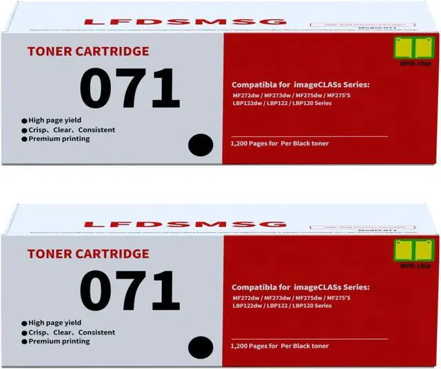 Main image of Ennovor 2PACK 071 Black Toner Cartridge Replacement for Canon 071 Toner Cartridge for ImageCLASS LBP122dw LBP122 LBP120 MF270 MF273dw MF275dw Printer(2 Black