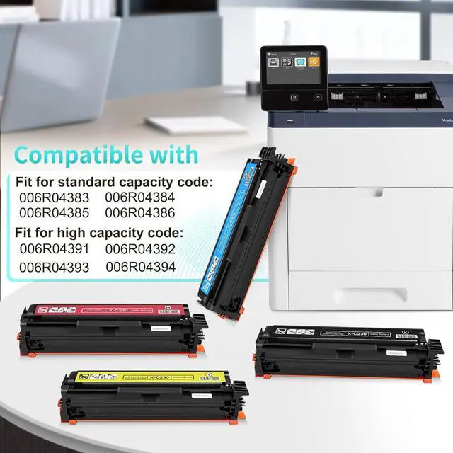 Alt view image 2 of 6 - Ennovor (with Chip) C230 C235 Toner Cartridge 5500-4500 Pages 4 Pack for Xerox C230 C235 Printer, Compatible with 006R04391 006R04393 006R04392 006R04394