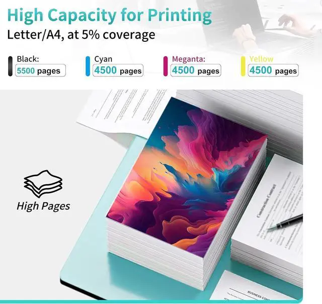 Alt view image 3 of 6 - Ennovor (with Chip) C230 C235 Toner Cartridge 5500-4500 Pages 4 Pack for Xerox C230 C235 Printer, Compatible with 006R04391 006R04393 006R04392 006R04394
