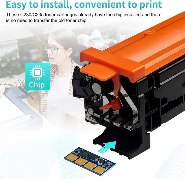 Alt view image 5 of 6 - Ennovor (with Chip) C230 C235 Toner Cartridge 5500-4500 Pages 4 Pack for Xerox C230 C235 Printer, Compatible with 006R04391 006R04393 006R04392 006R04394