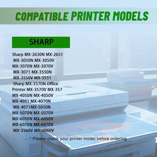 Alt view image 3 of 6 - Ennovor MX-60NT MX-61NT Toner Cartridges Set(61NTBA 61NTCA 61NTMA 61NTYA) Compatible for Sharp MX-2651 MX-3051 MX-3071 MX-3551 MX-3571 MX-4051 MX-4071 Printer
