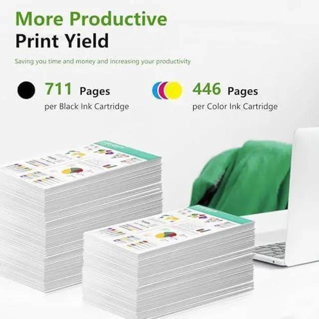 Alt view image 3 of 6 - Ennovor 63XL Ink Cartridges Replacement for HP Ink 63 63XL Compatible with OfficeJet 3830 4650 5255 5258 4655 4652 3833 Envy 4520 4512 DeskJet 1112 3630 Printer