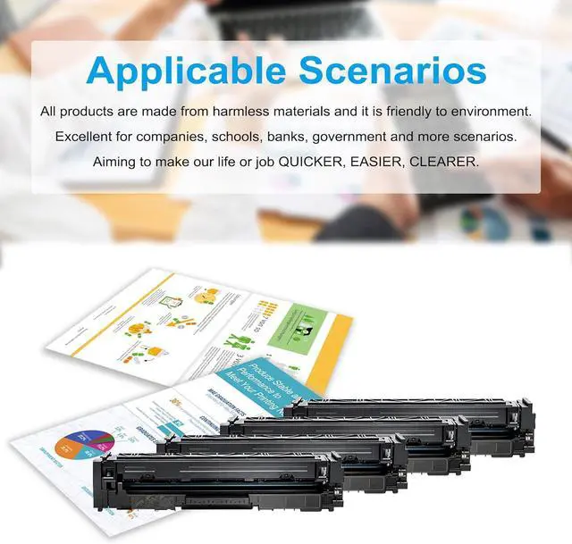 Alt view image 6 of 6 - 508A Toner Cartridge 4 Pack M553 Toner Replacement for HP 508A CF360A CF361A CF362A CF363A for Color Enterprise M553dn M553dh M553n M553x M552dn Color Enterprise MFP M577 Series Printer