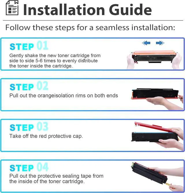 Alt view image 7 of 7 - Ennovor 201A Toner Cartridge Compatible for HP 201A 4 Pack CF400A CF401A CF402A CF403A Color Laserjet Pro MFP M277dw M252dw M277n M277c6 (Black, Cyan, Magenta, Yellow)