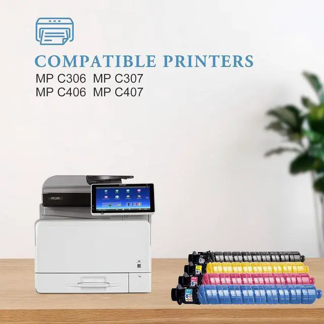Alt view image 2 of 6 - Ennovor Weemay Compatible MP 406/C306 Toner Cartridge (BK/C/Y/M) Replacement for Ricoh MP C406 MP C306 MP C307 MP C407 Printer 842091 842092 842093 842094 (4-Pack,1 Black,1 Cyan,1 Yellow,1 Magenta)