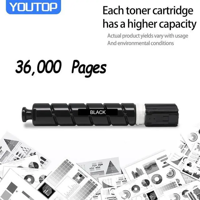 Alt view image 2 of 6 - Ennovor GPR53 GPR-53 Black Toner Cartridge (8524B003AA) High Yield Compatible for ImageRunner Advance C3325 C3325i C3330 C3330i C3520 C3520i C3525 C3525i C3530 C3530i Printer(1-Pack)