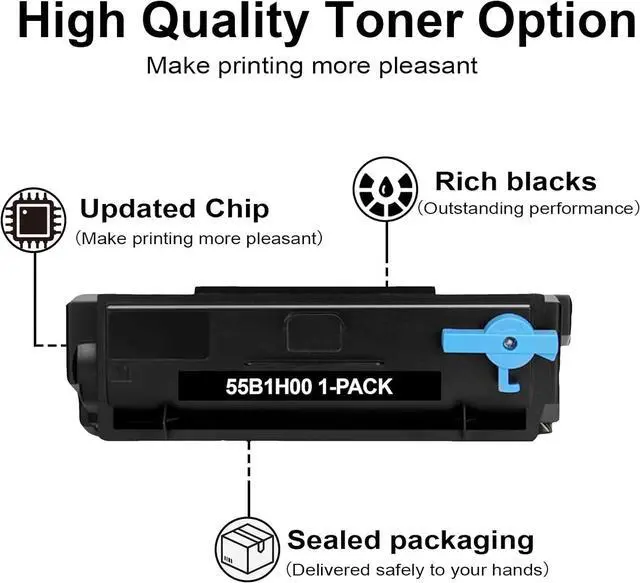 Alt view image 2 of 7 - Ennovor 55B1H00 High Yield Black Toner Cartridge  15,000 Pages, Smart Chip Compatible with MS331 MS331dn MS431 MS431dn MX331 MX331adn MX431 MX431adn Printers (1 Pack)