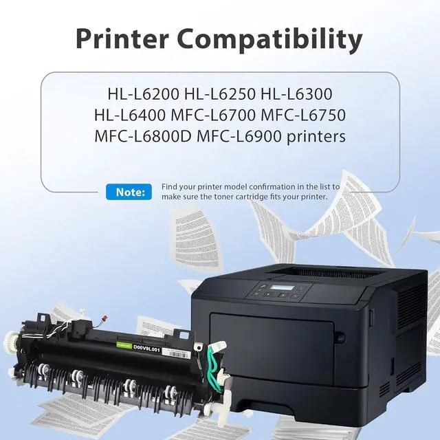 Alt view image 2 of 7 - D00V9L001 Fuser Replacement for D00V9L001 D008AK001 D01SE6001 Fuser Unit Compatible for Brother HL-L6200 HL-L6250 HL-L6300 HL-L6400 MFC-L6700 MFC-L6750 Printers,1 Pack D00V9L001 Fuser Unit (110V/120V)