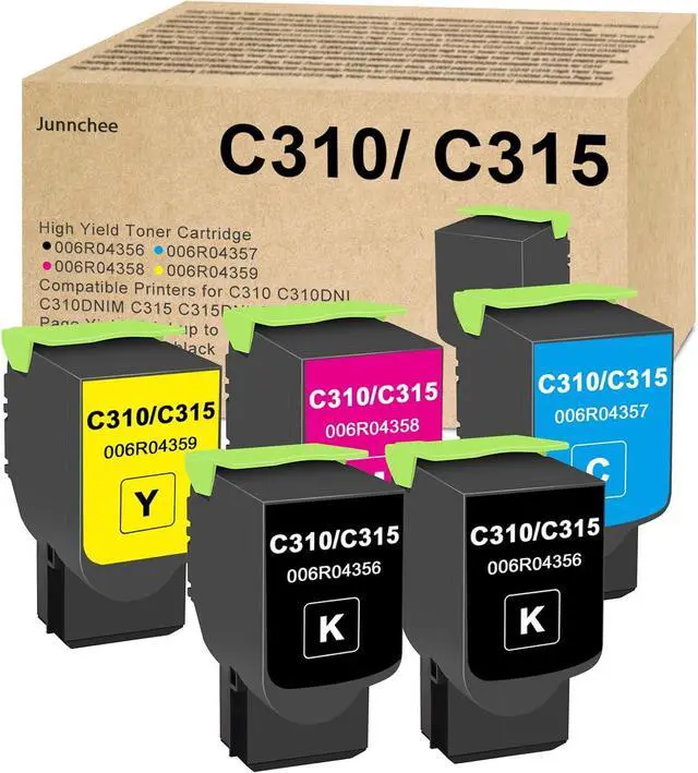 Main image of Ennovor C310 / C315 Toner Cartridges (5-Pack, 2Black 1Cyan 1Yellow 1Magenta) Replacement for 006R04356 006R04357 006R04358 006R04359 for Xerox C310 C310DNI C310DNIM C315 C315DNI Printer