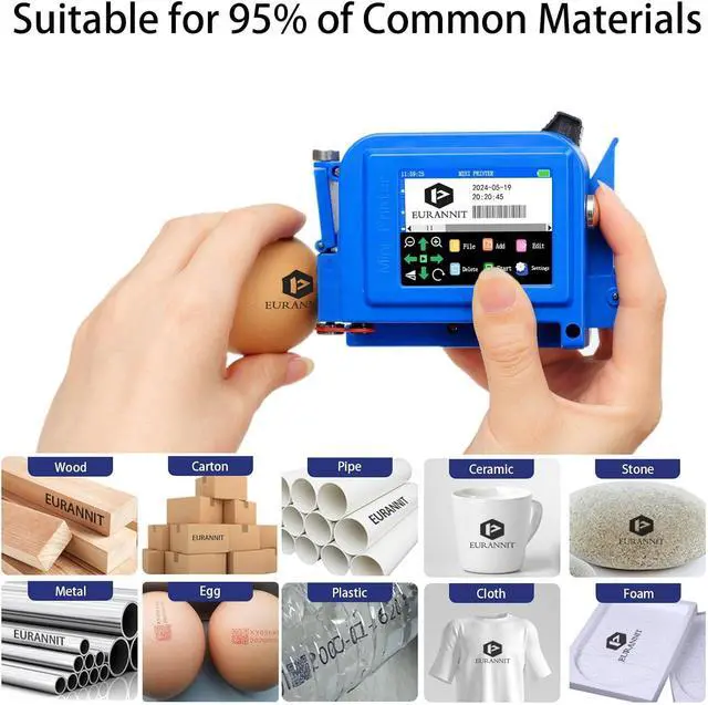 Alt view image 2 of 7 - Handheld Inkjet Printer E11, 0.5 inch Mini Handheld Printer with ER520 Quick-Dry Ink Cartridge, Portable Inkjet Printers for Text Date QR Barcode Batch Number Logo