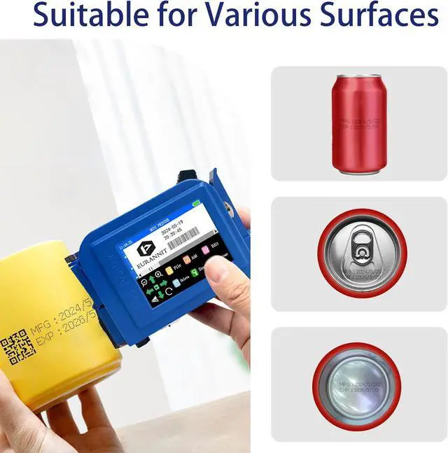 Alt view image 4 of 7 - Handheld Inkjet Printer E11, 0.5 inch Mini Handheld Printer with ER520 Quick-Dry Ink Cartridge, Portable Inkjet Printers for Text Date QR Barcode Batch Number Logo
