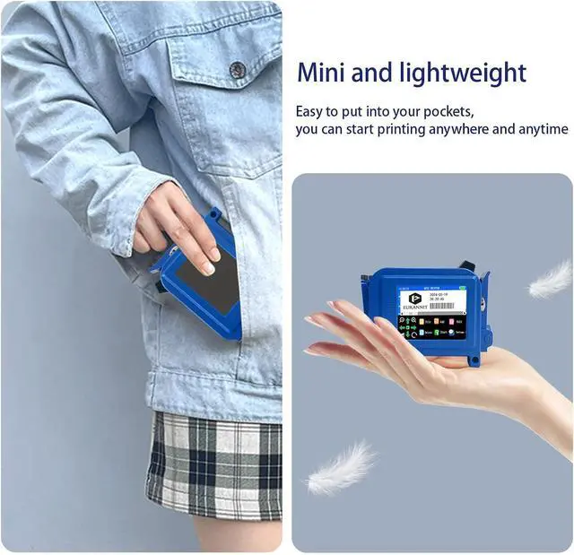 Alt view image 6 of 7 - Handheld Inkjet Printer E11, 0.5 inch Mini Handheld Printer with ER520 Quick-Dry Ink Cartridge, Portable Inkjet Printers for Text Date QR Barcode Batch Number Logo