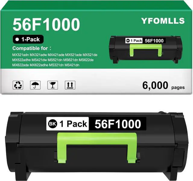 Main image of Ennovor 56F1000 High Yield Toner Cartridge Compatible for Lexmark 56F1000 Toner Cartridge for MS421,MS521,MS621,MS622,MS321,MX321,MX421,MX521,MX522,MX622,Laser Printers(1 Pack,6,000 Pages)