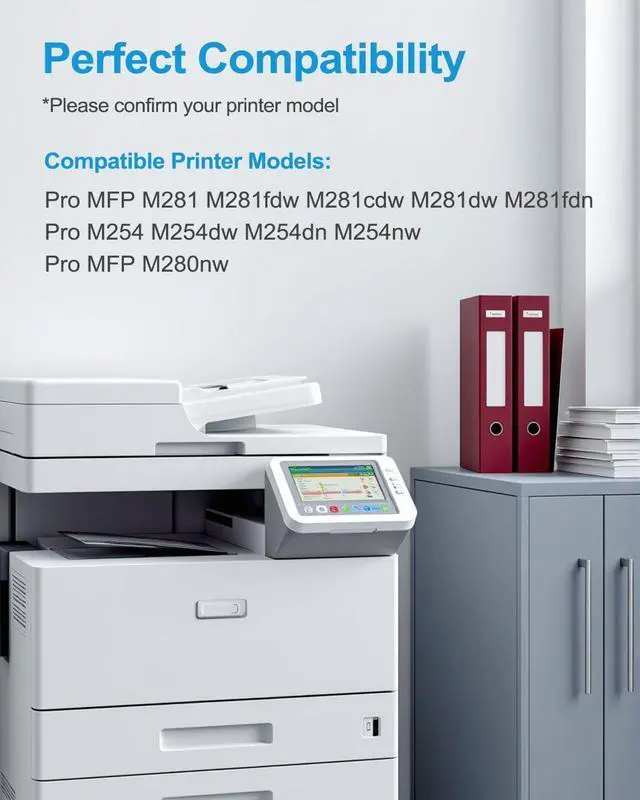Alt view image 2 of 6 - Ennovor 202A Toner Cartridges 4 Pack(BK/C/M/Y): Compatible CF500A CF501A CF502A CF503A Toner Replacement for HP 202A for Pro MFP M281fdw M281cdw M281dw M281fdn M280nw Pro M254dw M254dn M254nw Printer