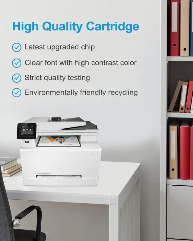 Alt view image 5 of 6 - Ennovor 202A Toner Cartridges 4 Pack(BK/C/M/Y): Compatible CF500A CF501A CF502A CF503A Toner Replacement for HP 202A for Pro MFP M281fdw M281cdw M281dw M281fdn M280nw Pro M254dw M254dn M254nw Printer