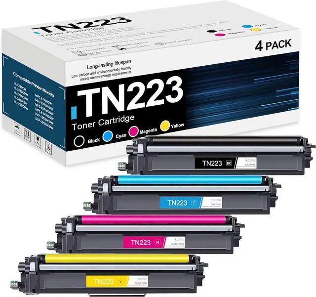 Main image of Ennovor TN223 TN223BK/C/M/Y Toner (4-Pack) - TN223 Toner Cartridge High Yield Replacement for Brother HL-L3270CDW HL-L3230CDW HL-L3210CW HL-L3290CDW Printer