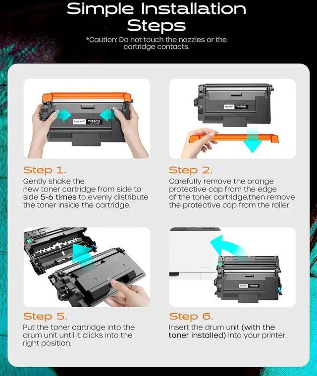 Alt view image 6 of 7 - Ennovor TN920XL TN920 Toner Cartridge HL-L6210DW Compatible for Brother TN-920XL TN-920 High Yield to Use with HL-L6210DW HL-L5210DW HL-L6210DWT HL-L5210DN HL-L5210DWT Printer (2 Black, with Chip )