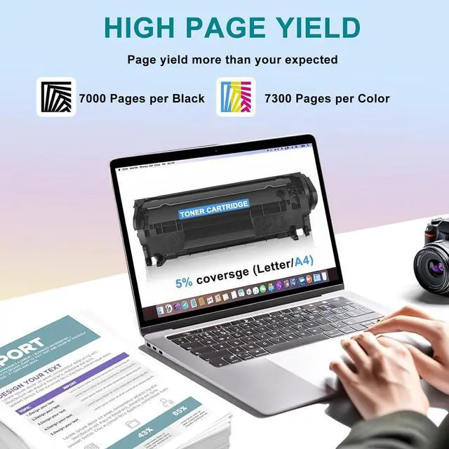 Alt view image 3 of 7 - Ennovor 307A High Yield Toner Cartridges Replace for HP CE740A CE741A CE742A CE743A Toner Compatible for HP Color Laserjet CP5225 CP5225N CP5225DN Printer,Combination Package ×4