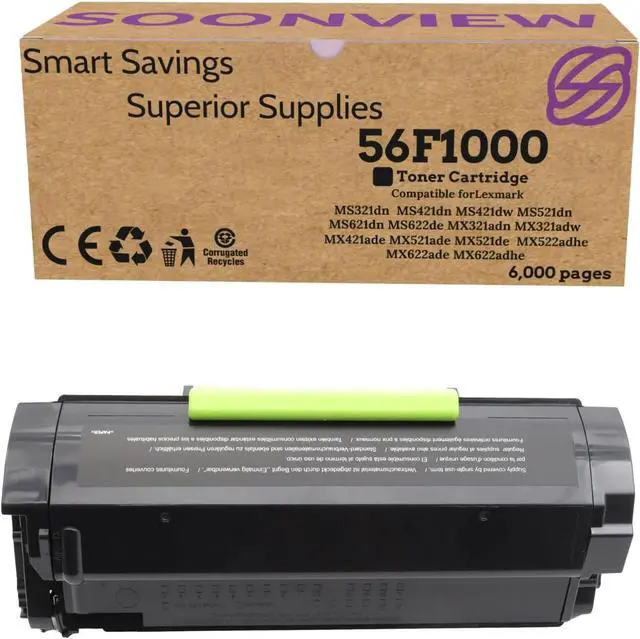 Main image of Ennovor 56F1000 Black Toner Cartridge Compatible for Lexmark MS321MS421MS521MS621MS622MX321MX421MX521MX622MX522 Printers6,000 Pages 1-Pack