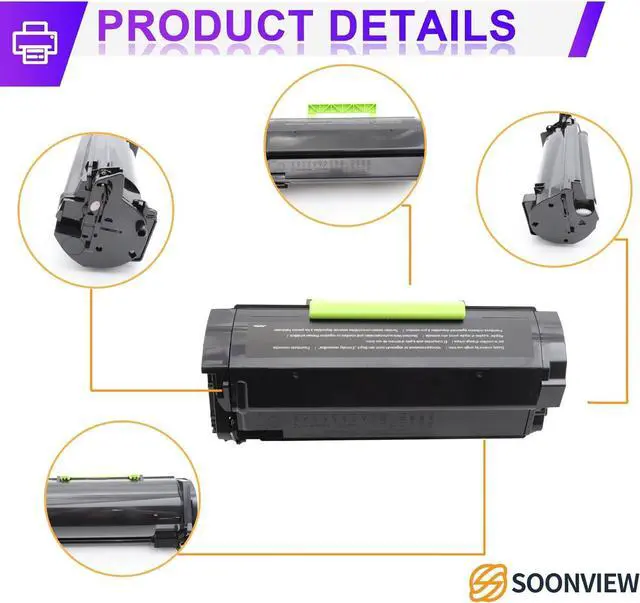Alt view image 4 of 7 - Ennovor 56F1000 Black Toner Cartridge Compatible for Lexmark MS321MS421MS521MS621MS622MX321MX421MX521MX622MX522 Printers6,000 Pages 1-Pack