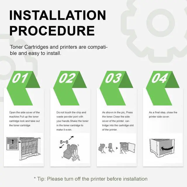 Alt view image 5 of 6 - Ennovor 2 Pack TK5242 Black Toner Cartridge: Compatible TK5242K Replacement TK-5242 Black Toner for Kyocera ECOSYS P5026cdn P5026cdw M5526cdn M5526cdw Printer, Black 4500 Pages