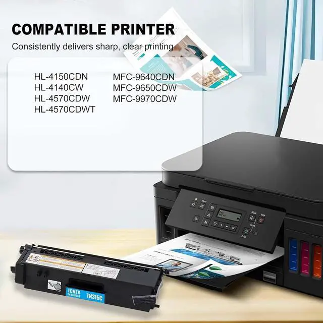Alt view image 2 of 6 - Ennovor 1 Pack TN315C Cyan Toner Cartridge TN315C High Yield 5,600 Pages Compatible for Brother HL-4150CDN 4140CW 4570CDW 4570CDWT MFC-9640CDN 9650CDW 9970CDW Printer
