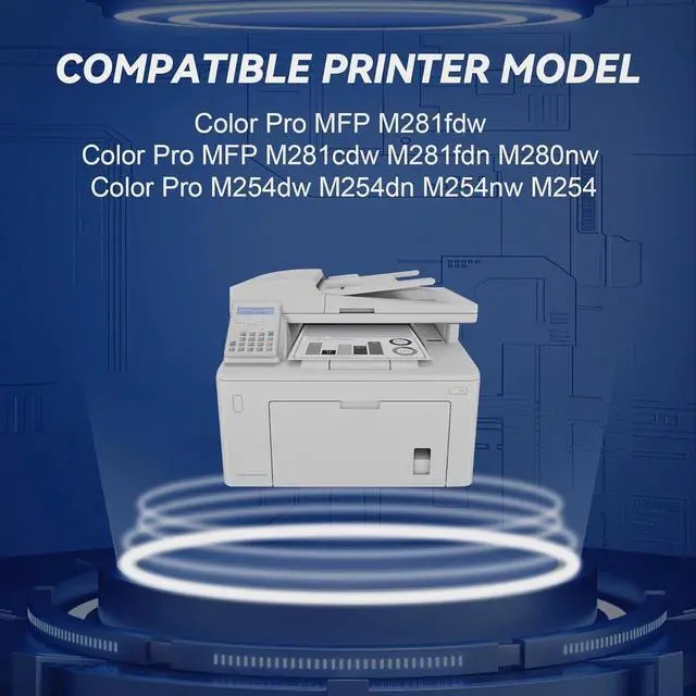 Alt view image 3 of 7 - Ennovor 202A Toner Cartridges 4-Pack (C/M/Y/K) with Chip - Compatible 202A 202X Toner Cartridges Replacement for HP Color Laser Pro MFP M281fdw M281cdw M281fdn M254dw M254dn Printer