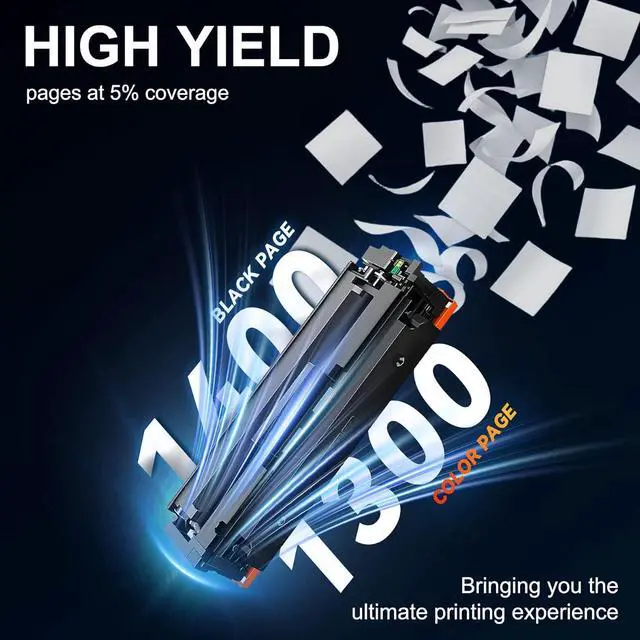 Alt view image 4 of 7 - Ennovor 202A Toner Cartridges 4-Pack (C/M/Y/K) with Chip - Compatible 202A 202X Toner Cartridges Replacement for HP Color Laser Pro MFP M281fdw M281cdw M281fdn M254dw M254dn Printer