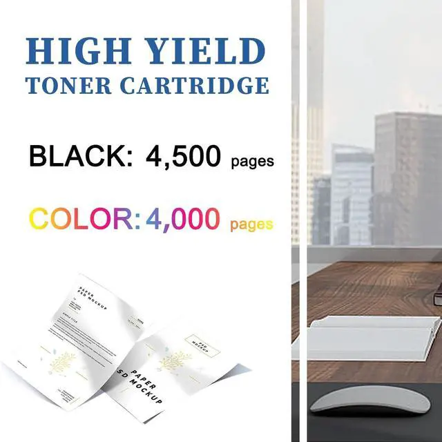 Alt view image 3 of 7 - Ennovor TN433 TN-433 Toner Cartridges 4 Pack High Yield (Black/Cyan/Magenta/Yellow) - Replacement for Brother HL-L8260CDW HL-L8360CDWT MFC-L8610CDW MFC-L8900CDW Printer