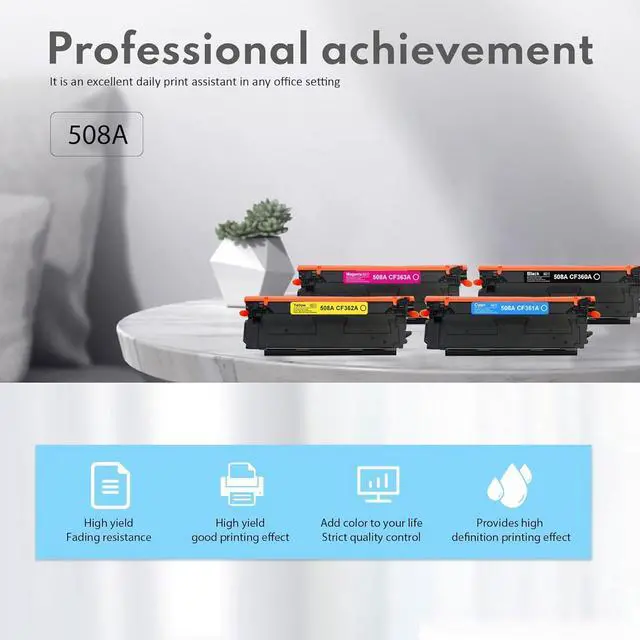 Alt view image 4 of 6 - Ennovor 508A Toner Cartridge Set Raplacement for HP 508A 508X CF360A CF361A CF362A CF363A Toner Cartridges Work for Enterprise M533 M553N M553X M553dn M552 MFP M577 Printer (4-Pack, 1BK/1C/1M/1Y)