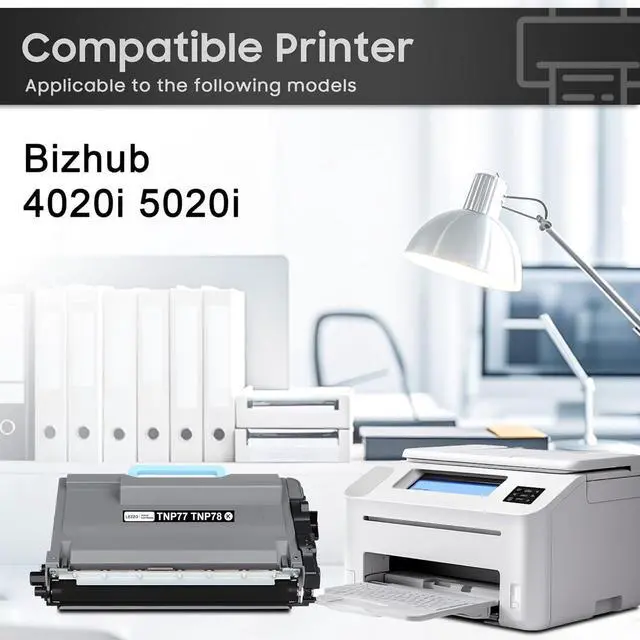 Alt view image 2 of 6 - Ennovor TNP77 TNP78 Toner Cartridge 1-Pack TNP-78 TNP-77 Black Toner Cartridge Replacement for Konica Minolta ACF0030 ACF0031 for Bizhub 4020i 5020i Printer