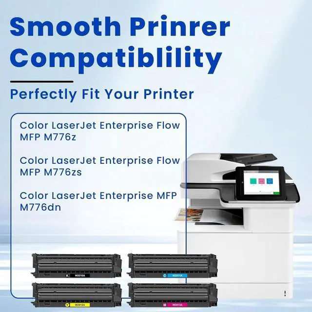 Alt view image 2 of 7 - Ennovor 659A Toner Cartridges Compatible with HP W2010A W2011A W2012A W2013A Replacement for HP Enterprise Flow MFP M776 M856x M856dn M776z M776dn M776zs Printer (4-Pack, Black Cyan Magenta Yellow)