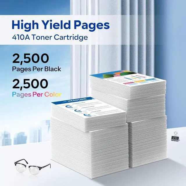 Alt view image 3 of 5 - Ennovor 410A Toner Cartridge 4 Pack Replacement for HP 410A CF410A CF411A CF412A CF413A Compatible for Color Pro MFP M477fnw M477fdw M477fdn M452dn M452dw M452nw Printer Ink (1BK/1C/1M/1Y)
