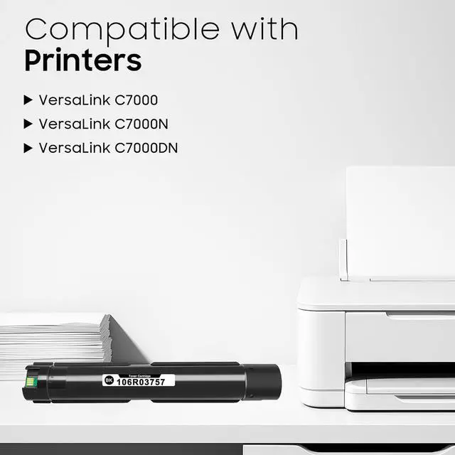 Alt view image 2 of 6 - Ennovor C7000 Toner Cartridge Replacement for Xerox 106R03757 Remanufactured Black Toner Cartridge for VersaLink C7000 C7000DN C7000N Printer (10,700 Pages, 1x Black)