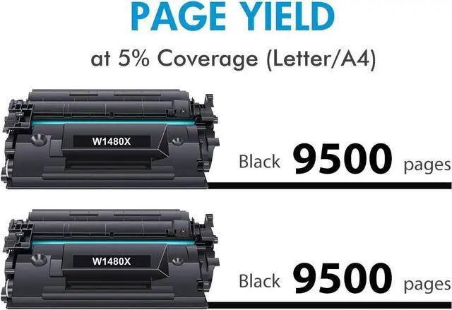 Alt view image 3 of 5 - 148X W1480X High Yield Toner Cartridges with Chip Pro 4001dw 4001dn Compatible W1480A HP 148A Toner Cartridge with Laserjet Pro 4001dw 4001dn 4001n MFP 4101fdw 4101fdn Printer (Black, 2-Pack)