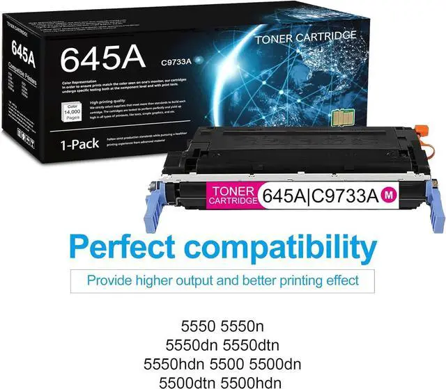 Alt view image 2 of 7 - Ennovor 1 Pack 645A Magenta Toner Cartridge (with Chip) | Replacement for HP 645A Work with 5550 5550n 5550dn 5550dtn 5550hdn 5500 5500dn 5500dtn 5500hdn | C9733A