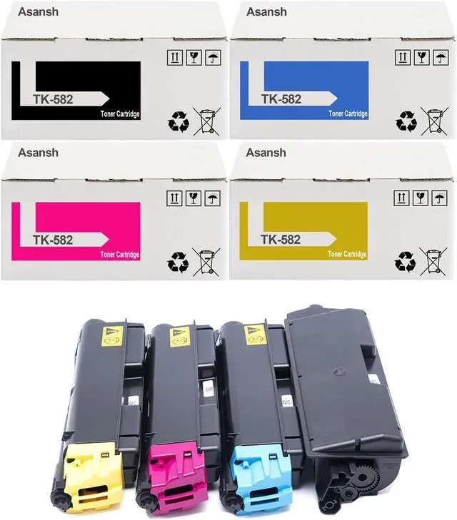Main image of Ennovor TK-582 TK582 TK 582 Toner Cartridge Use for Kyocera ECOSYS P6021cdn FS-C5150DN Printers (4-Pack)