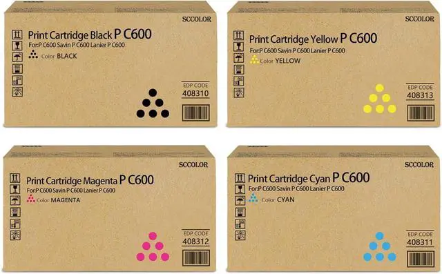 Main image of Ennovor P C600 PC600 Toner Cartridge Compatible for Ricoh P C600 PC600 408310 408311 408312 408313 Toner Set Replacement for Ricoh Savin Lanier P C600 PC600 Printer