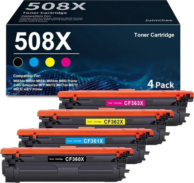 Main image of Ennovor 508X 508A Toner Cartridge Replacement for HP 508X CF360X CF361X CF362X CF363X Toner Cartridge for Color M553 M552 MFP M577 Series Printer (4-Pack, Black Cyan Magenta Yellow)