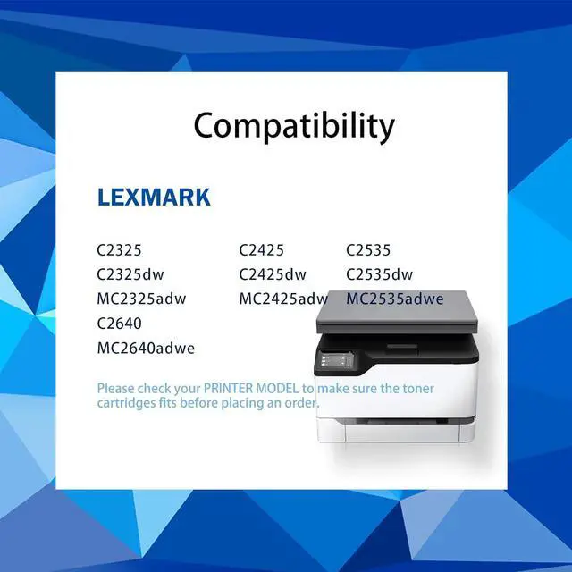 Alt view image 2 of 6 - Ennovor C2325 C2535 C2425 Toner Cartridge Compatible for C2310K0 C2310C0 C2310M0 C2310Y0 C2325dw C2325 MC2325adw C2535dw C2425dw MC2425adw MC2640adwe Printer for Lexmark (High Yield, 4 Pack)