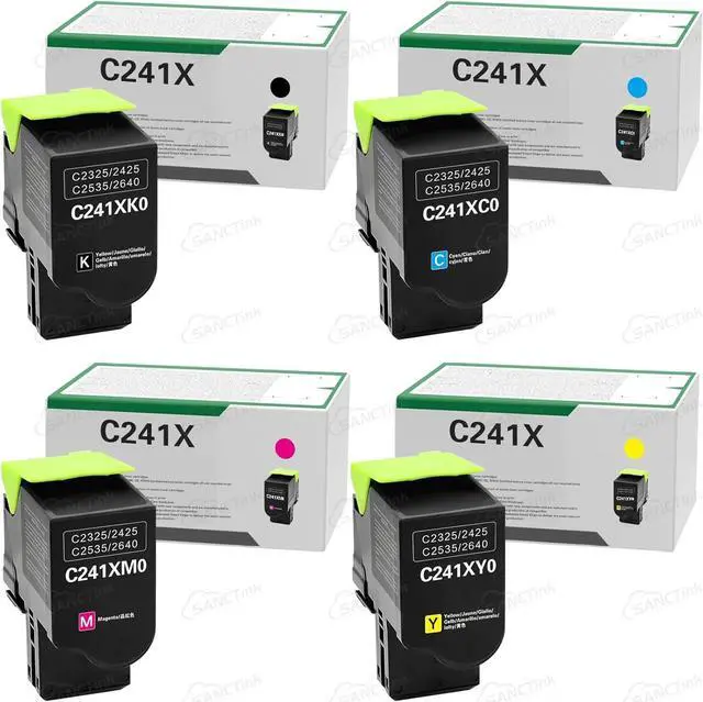 Main image of Ennovor C241XK0 C241XC0 C241XM0 C241XY0 Extra High Yield Toner Cartridge Compatible for Lexmark C2325 C2425 C2535 MC2325 MC2425 MC2535 MC2640 Laser Printer (C/M/Y/BK,4-Pack)