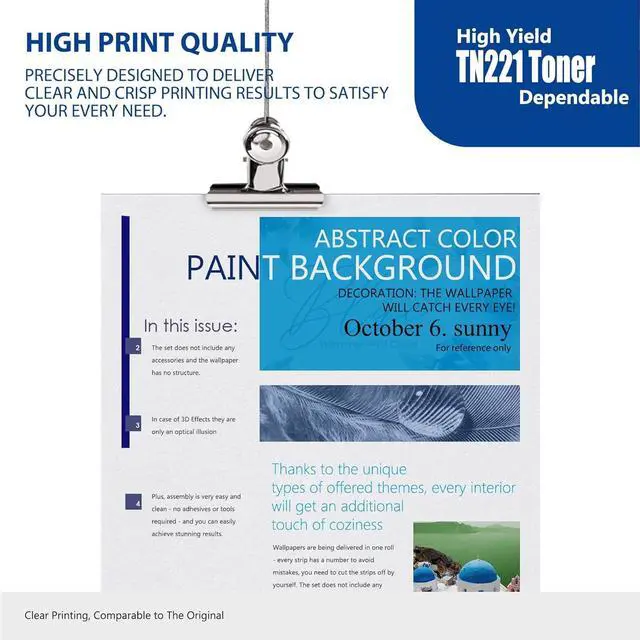 Alt view image 6 of 6 - Ennovor TN221 TN-221 Toner Cartridge Set (4-Pack) TN221BK TN221C TN221M TN221Y Compatible with HL-3140CW 3170CDW 3180CDW MFC-9130CW 9330CDW 9340CDW Printer Replacement for Brother TN221 TN-221 Toner