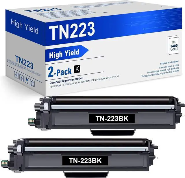 Main image of Ennovor TN223BK TN-223BK Black Toner Cartridge Replacement for Brother TN223BK TN223 TN 227 for HL-3210CW HL-3230CDN HL-3230CDW DCP-L3510CDW DCP-L3550CDW MFC-L3710CW Printer Toner (2 Pack)