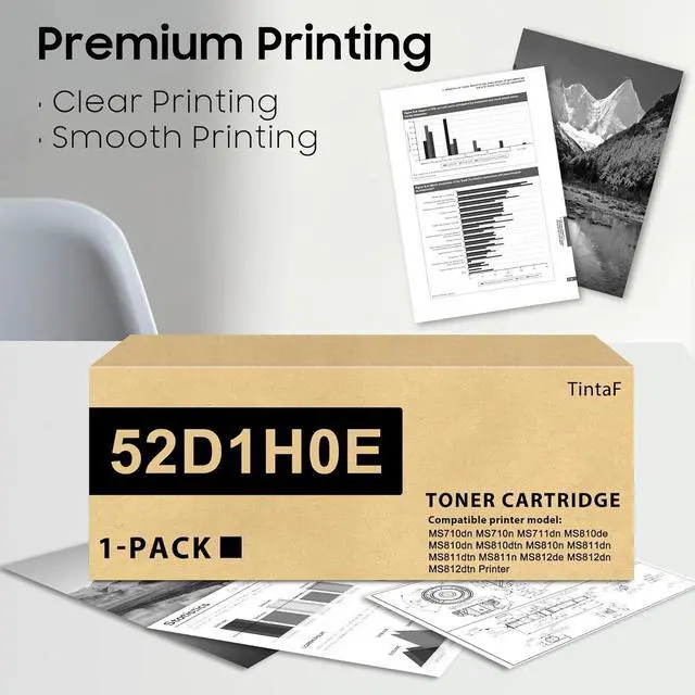 Alt view image 5 of 6 - Ennovor Remanufactured 52D1H0E Toner Cartridge 52D1H00 Black Toner Replacement for Lexmark 52D1H0E Toner Work with MS710 MS711 MS810 MS810n MS810dn MS811 MS811dn MS812 Printer (1-Pack)