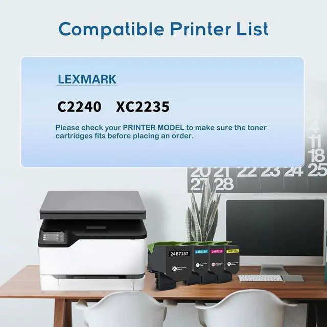 Alt view image 2 of 6 - Ennovor C2240 XC2235 24B7156 Yellow High Yield Compatible Toner Cartridge Replacement for Lexmark 24B7156 for Lexmark C2240 XC2235 Laser Printer (High Yeild, 1-Pack)