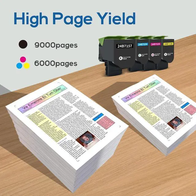 Alt view image 3 of 6 - C2240 XC2235 24B7155 Magenta High Yield Compatible Toner Cartridge Replacement for Lexmark 24B7155 for Lexmark C2240 XC2235 Laser Printer (High Yeild, 1-Pack)