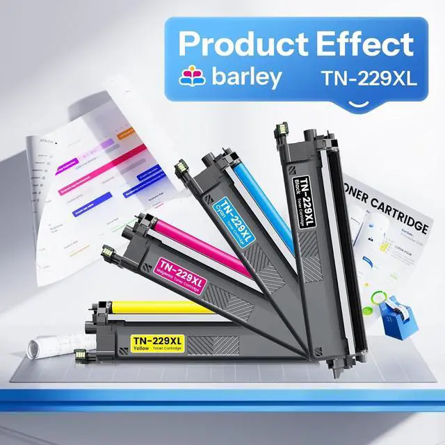Alt view image 5 of 7 - Ennovor TN229XL TN229 Toner Cartridges 4 Pack High Yield Compatible TN229XL TN229 Replacement for Brother TN229XL TN-229XL TN229 XL HL-L3220CDW MFC-L3765CDW MFC-L3780CDW Printer.